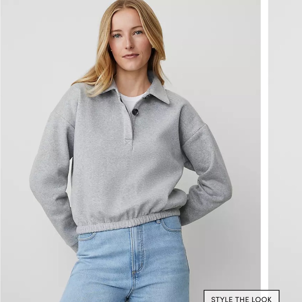 NWT Gray Polo Sweatshirt